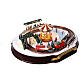 Snowy village train scene music movement lights 15x50x40 cm s10