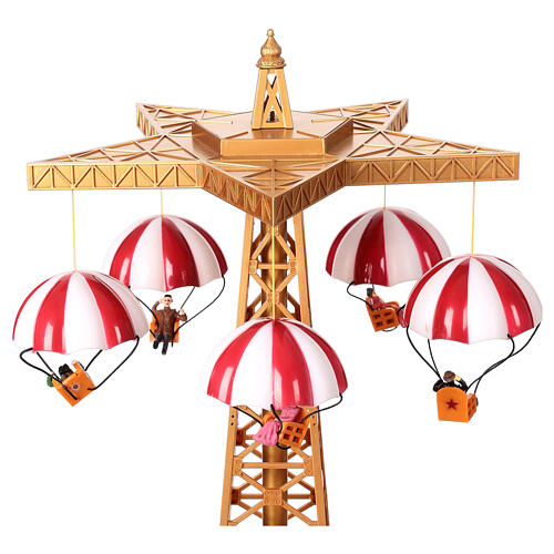 Weihnachtskarussell mit Fallschirmen, Beleuchtung, Musik und Bewegung, 50 cm - 8