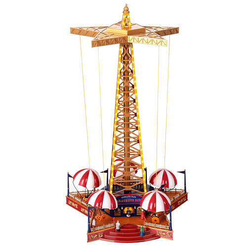 Giostra paracadute natalizia movimento musica luci h 50 cm 5