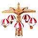 Giostra paracadute natalizia movimento musica luci h 50 cm s8