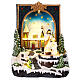 Christmas scene with Nativity, book with snowy village, music and lights, 10x8x6 in s1