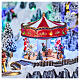 Pueblo navideño LED con teleférico, patinadores y noria 65x45x31 cm s4