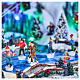 Pueblo navideño LED con teleférico, patinadores y noria 65x45x31 cm s6