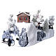 Villaggio Natalizio LED funivia pattinatori ruota panoramica corrente 65x45x31 cm s10
