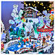 Villaggio Natalizio LED funivia pattinatori ruota panoramica corrente 65x45x31 cm s3