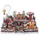 Christmas village: amusement park with hot air balloon, lights and music, 25x18x14 in, transformer s1