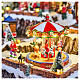 Pueblo navideño Parque Atracciones globo aerostático iluminado música 65x45x35 cm transformador s4