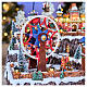 Pueblo navideño Parque Atracciones globo aerostático iluminado música 65x45x35 cm transformador s7