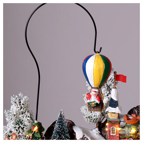 Villaggi Natalizio Luna Park mongolfiera illuminato musica 65x45x35 cm trasformatore 9