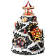 Villaggio Natalizio montagna LED movimento giostre musica 35x35x50 cm trasformatore s1