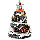Villaggio Natalizio montagna LED movimento giostre musica 35x35x50 cm trasformatore s6