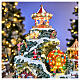 LED mountain Christmas village carousel music motion transformer, 35x35x50 cm s5