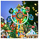 Aldea navideña Deluxe Parque de atracciones con movimiento LED coloridos 65x60x40 cm corriente s6