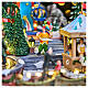 Aldea navideña Deluxe Parque de atracciones con movimiento LED coloridos 65x60x40 cm corriente s10
