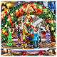 Aldea navideña Deluxe Parque de atracciones con movimiento LED coloridos 65x60x40 cm corriente s11