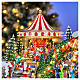 Aldea navideña Deluxe Parque de atracciones con movimiento LED coloridos 65x60x40 cm corriente s12