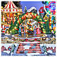 Aldea navideña Deluxe Parque de atracciones con movimiento LED coloridos 65x60x40 cm corriente s4
