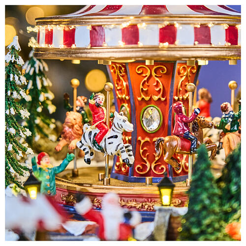 Village de Noël Deluxe Fête foraine en mouvement LEDs colorées 65x60x40 cm 5