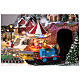 Villaggio Natale Deluxe musica movimento treno funivia LED colorati corrente 70x60x40 cm s3