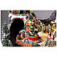 Villaggio Natale Deluxe musica movimento treno funivia LED colorati corrente 70x60x40 cm s4