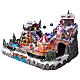Villaggio Natale Deluxe musica movimento treno funivia LED colorati corrente 70x60x40 cm s5
