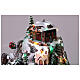 Villaggio Natale Deluxe musica movimento treno funivia LED colorati corrente 70x60x40 cm s6