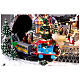 Villaggio Natale Deluxe musica movimento treno funivia LED colorati corrente 70x60x40 cm s7