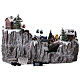 Villaggio Natale Deluxe musica movimento treno funivia LED colorati corrente 70x60x40 cm s10