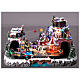 Villaggio Natale Deluxe musica movimento treno funivia LED colorati corrente 70x60x40 cm s2