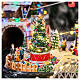 Villaggio Natale Deluxe musica movimento treno funivia LED colorati corrente 70x60x40 cm s10