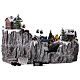 Villaggio Natale Deluxe musica movimento treno funivia LED colorati corrente 70x60x40 cm s11