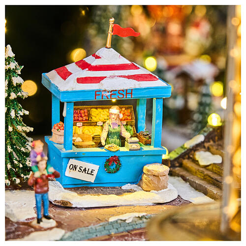 Deluxe Christmas Village winterland carnival with LED lights and movement, 95x65x60 cm 12