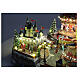 Aldea Navideña deluxe Parque de Atracciones movimiento LED coloridos 95x65x60 cm corriente s12