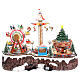 Villaggio Natalizio deluxe Luna Park movimento LED colorati 95x65x60 cm corrente s13
