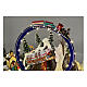 Aldea Navideña deluxe con patinadores, tren, trineo y atracciones en movimiento LED y música 65x55x45 cm con corriente s12