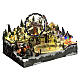 Deluxe Christmas Village with Skaters, Train, Sleigh, and Merry-Go-Round Electric,65x55x45 cm s17