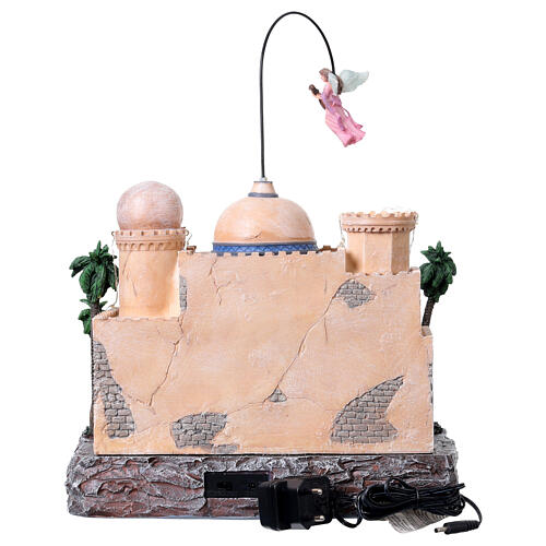 Pueblo navideño iluminado Natividad Ángel transformador 35x25x40 cm 8