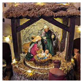 Villaggio Natalizio illuminato Natività Angelo contrasformatore 35x25x40 cm