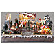 Pueblo navideño ciudad patinadores carrusel movimiento LED coloridos 60x50x25 cm eléctrico s2