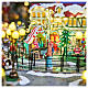 Pueblo navideño ciudad patinadores carrusel movimiento LED coloridos 60x50x25 cm eléctrico s6