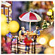 Pueblo navideño ciudad patinadores carrusel movimiento LED coloridos 60x50x25 cm eléctrico s11