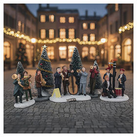 Set, Musiker und Bäume – für Weihnachtsdorf, 8 cm