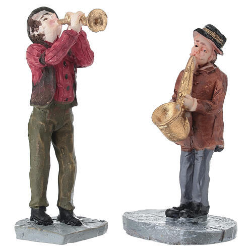 Set, Musiker und Bäume – für Weihnachtsdorf, 8 cm 5
