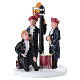 Set of musicians and assorted trees for 8 cm Christmas village s4