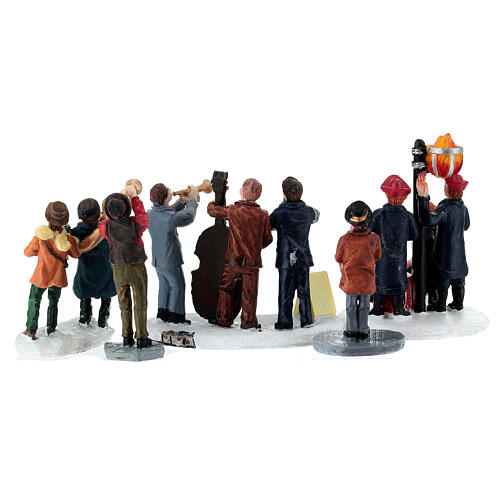 Set músicos y árboles surtidos para aldea navideña 8 cm 7