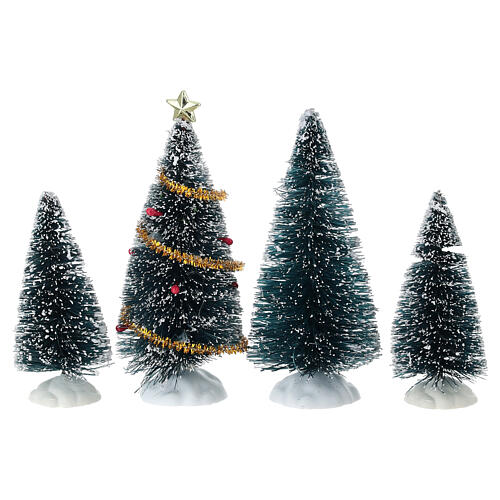 Set musicisti e alberi assortiti per villaggio natalizio 8 cm 6