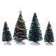 Set musicisti e alberi assortiti per villaggio natalizio 8 cm s6