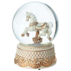 Globo de neve cavalo de carrossel 17 cm
