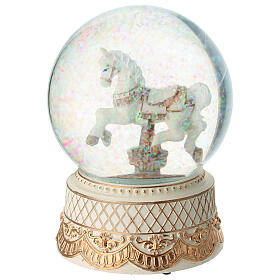 Globo de neve cavalo de carrossel 17 cm
