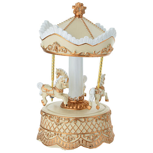 Carousel music box with horses, 8.5 in 2